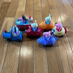 2003 Peppa Pig Buggy Racers Cars Train Carrot Rocket Dinosaur 6 Vehicle Jazwares